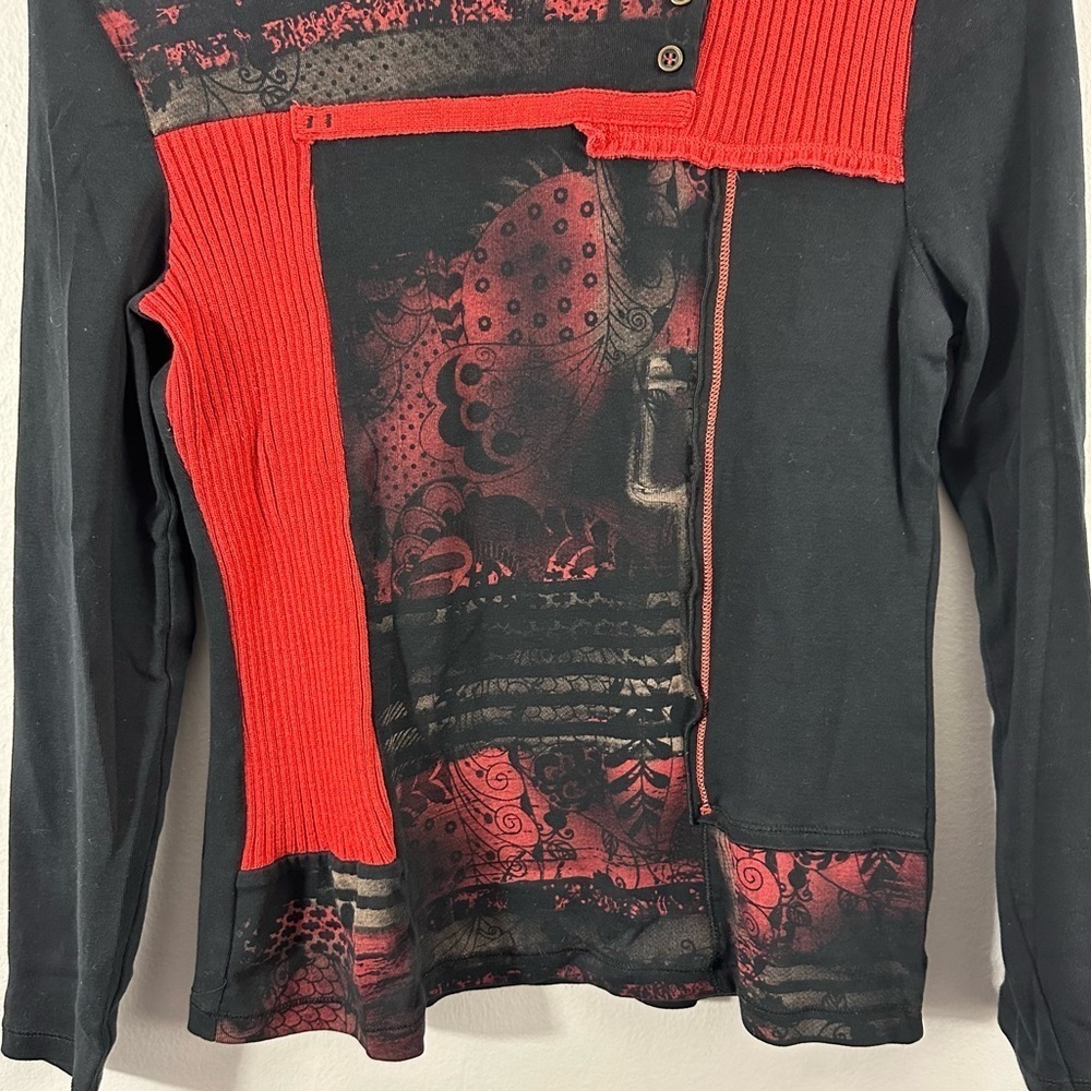 Kalisson Mixed Print Jersey Knit Long Sleeve Top Runs Small EU Brans - Picture 3 of 8